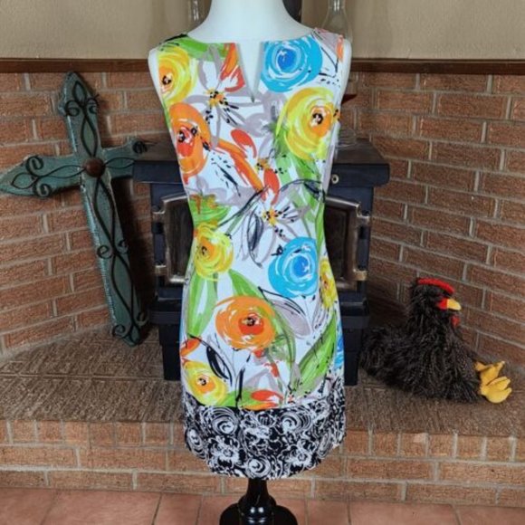Peter Nygard Dresses & Skirts - Peter Nygard Floral Abstract Watercolor Sheath Dress Size 6 Petites